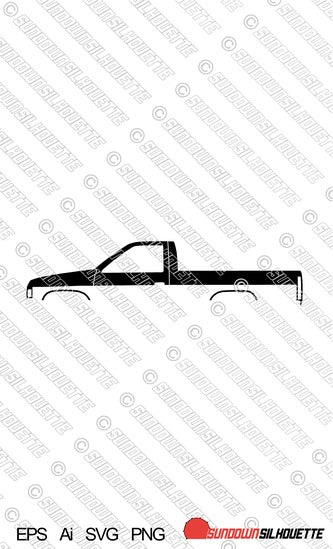 Digital Download vector graphic - Nissan D21 Hardbody single cab EPS | SVG | Ai | PNG