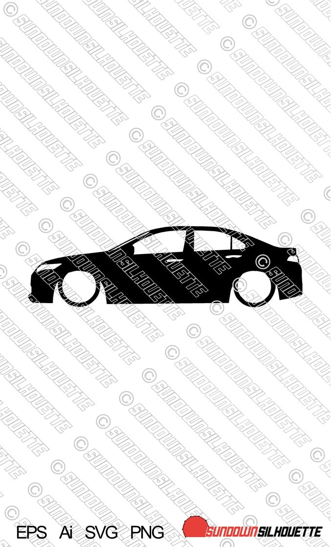 Digital Download vector graphic - Lowered Acura TSX 2nd gen CU2 2009-2014 sedan EPS | SVG | Ai | PNG