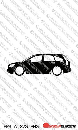 Digital Download car silhouette vector - Lowered Honda CRV 3rd gen (RE1–RE5, RE7) | SVG | Ai | PNG