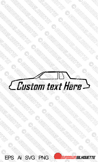 Digital Download vector graphic - Oldsmobile Cutlass 442 4th gen Outline V2 EPS | SVG | Ai | PNG