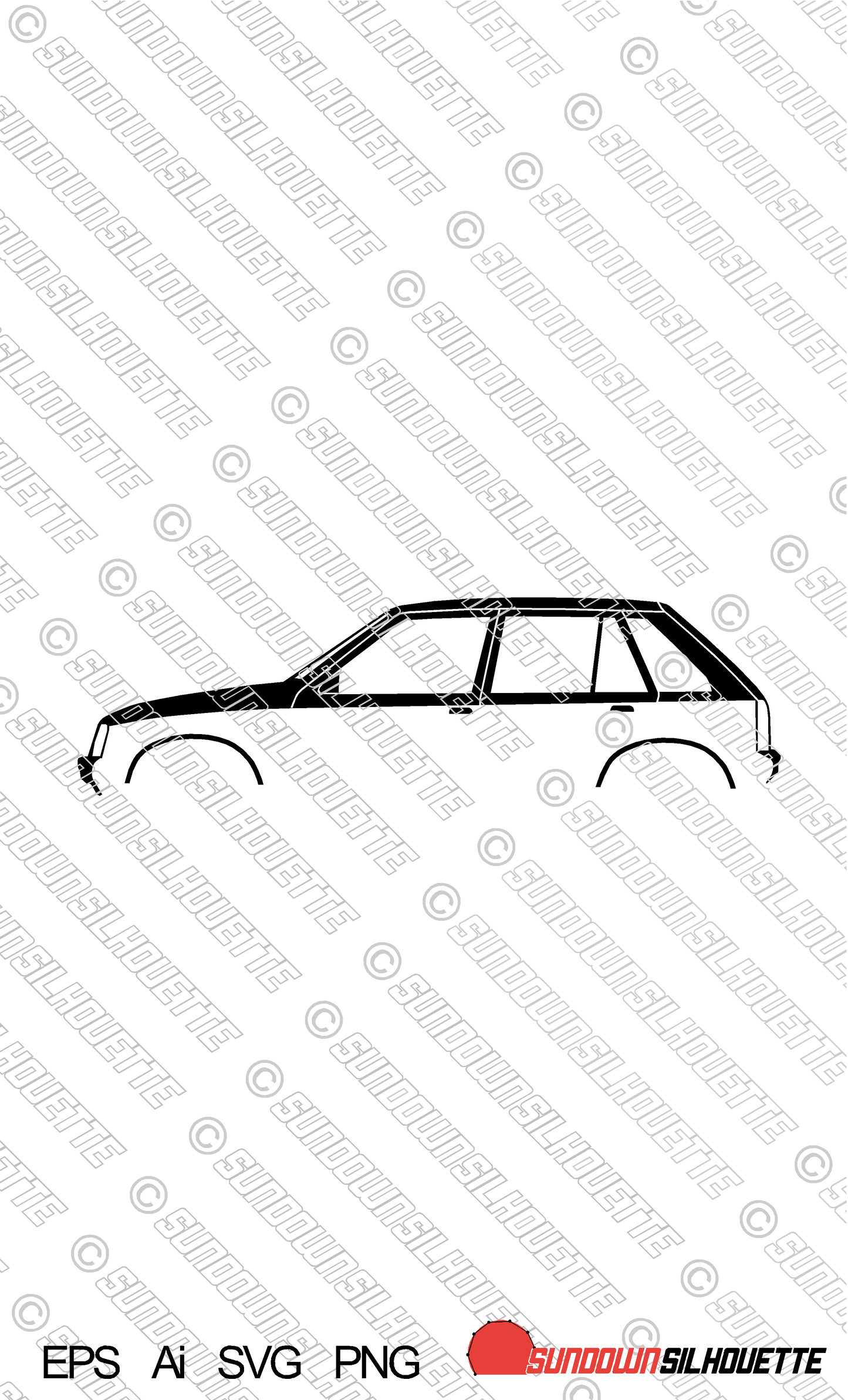 Digital Download vector graphic - Opel Corsa A / Vauxhall Nova 5-door EPS | SVG | Ai | PNG