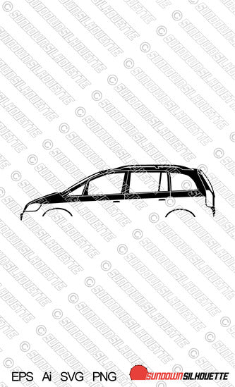 Digital Download vector graphic - Vauxhall , Opel Zafira A / Mk1 EPS | SVG | Ai | PNG