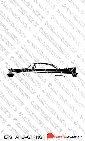 Digital Download car silhouette vector - 1957-1958 Plymouth Belvedere Sport Fury 2-door EPS | SVG | Ai | PNG