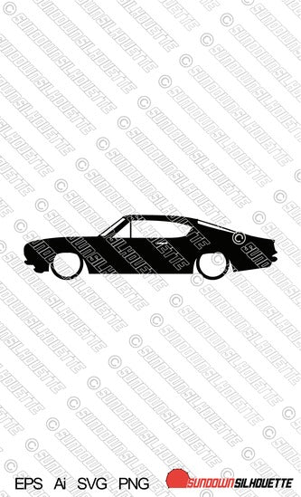 Digital Download vector graphic - Lowered Plymouth Barracuda fastback 1967-1969 EPS | SVG | Ai | PNG