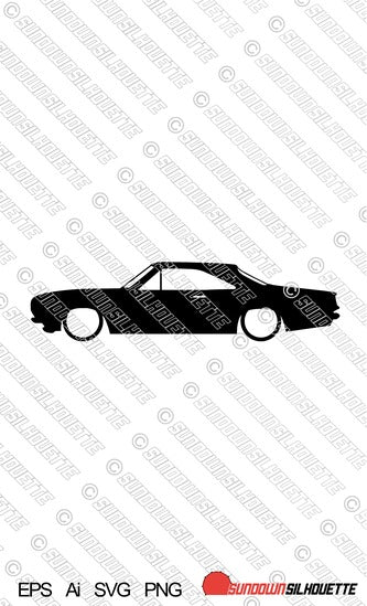 Digital Download vector graphic - Lowered Plymouth Barracuda notchback 1967-1969 EPS | SVG | Ai | PNG