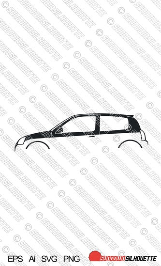 Digital Download vector graphic - Renault Clio Mk2 sport RS EPS | SVG | Ai | PNG