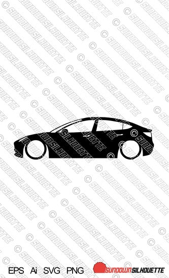 Digital Download vector graphic - Lowered Tesla Model 3 | SVG | Ai | PNG