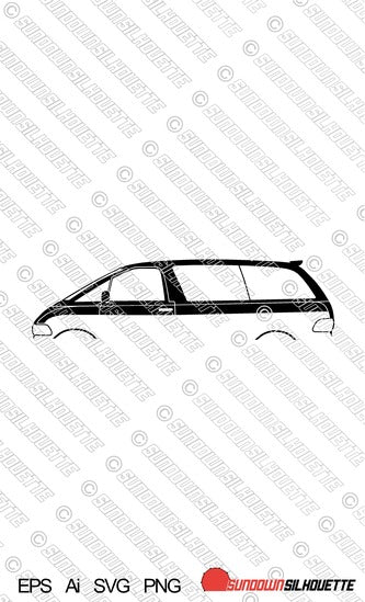 Digital Download vector graphic - Toyota Previa Mk1 EPS | SVG | Ai | PNG