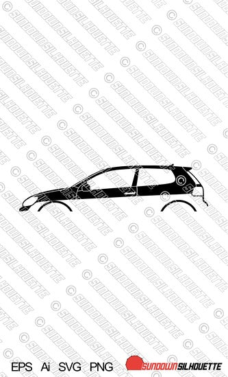 Digital Download vector graphic - VW Mk6 Golf 3-door EPS | SVG | Ai | PNG