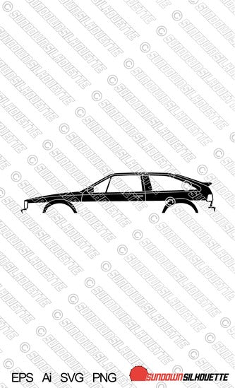Digital Download vector car silhouette - VW Scirocco Mk2 EPS | SVG | Ai | PNG