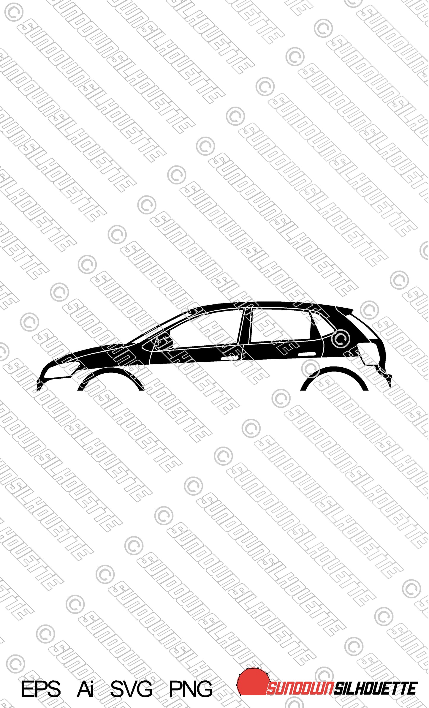 Digital Download vector graphic - VW Polo 6R Mk5 2009-2018 5-DOOR EPS | SVG | Ai | PNG
