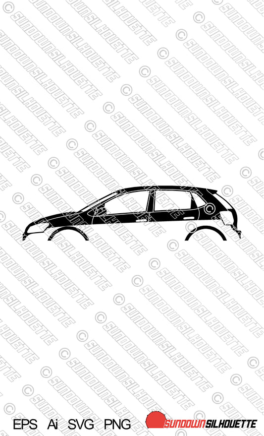 Digital Download vector graphic - VW Polo 6R Mk5 2009-2018 5-DOOR EPS | SVG | Ai | PNG