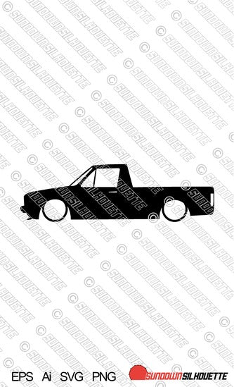 Digital Download vector graphic - Lowered VW Mk1 Caddy Rabbit pickup EPS | SVG | Ai | PNG