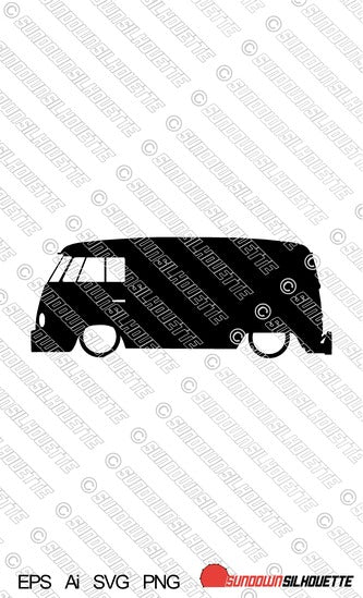 Digital Download vector graphic - Lowered VW T1 panel van EPS | SVG | Ai | PNG