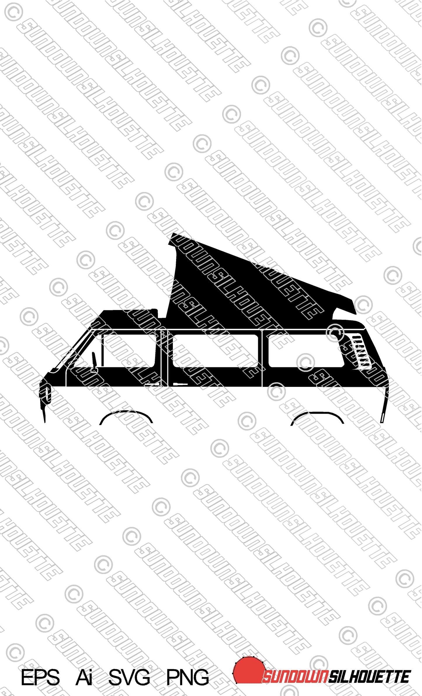 Digital Download vector graphic - VW T3 westfalia pop top vanagon EPS | SVG | Ai | PNG