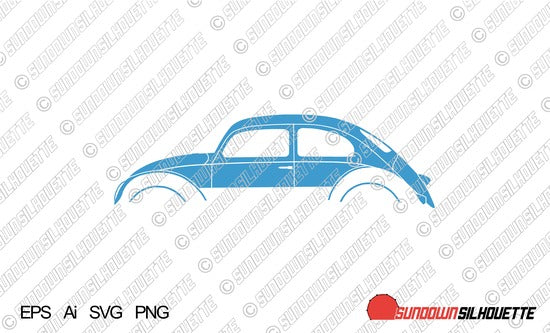 Digital Download vector graphic - 1958-1961 VW Beetle EPS | SVG | Ai | PNG