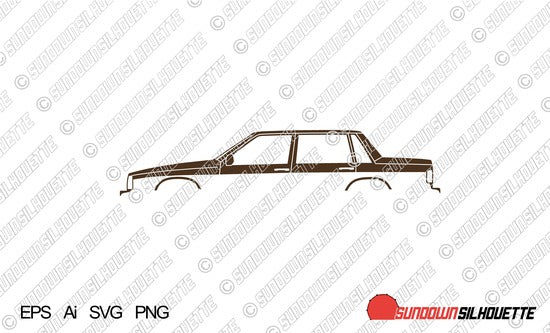 Digital Download vector graphic - Volvo 744 sedan EPS | SVG | Ai | PNG