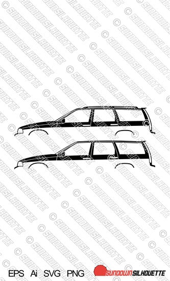 Digital Download vector graphic - Volvo V70 T5 R 1st gen 1997-2000 EPS | SVG | Ai | PNG