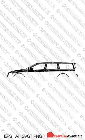 Digital Download vector graphic - Volvo V70 T5 R 2nd gen 2000-2007  EPS | SVG | Ai | PNG