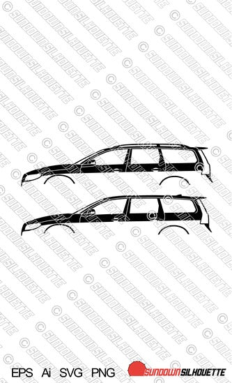 Digital Download vector graphic -Volvo V70 3rd gen (2008-2016) | R-design EPS | SVG | Ai | PNG