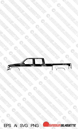 Digital Download vector graphic - Chevrolet C3500 Crew cab dually C/K EPS | SVG | Ai | PNG