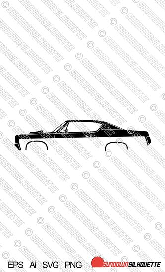 Digital Download vector graphic -  1970 AMC Rebel The Machine EPS | SVG | Ai | PNG