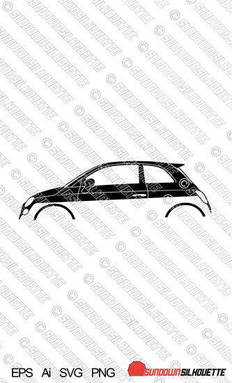 Digital Download vector graphic - Fiat Abarth 500 (2008-) EPS | SVG | Ai | PNG