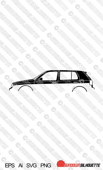 Digital Download vector graphic - VW Mk3 golf 5-door EPS | SVG | Ai | PNG