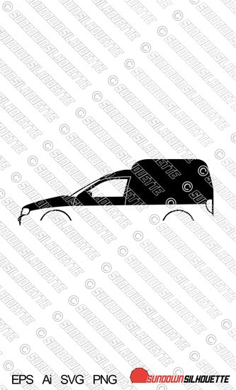 Digital Download vector graphic - VW Caddy Mk2 Van EPS | SVG | Ai | PNG