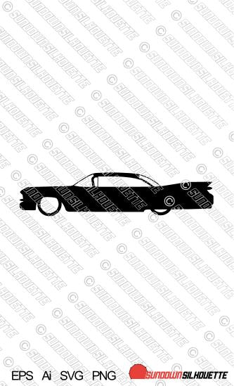 Digital Download Lowered car silhouette vector  - 1959 Cadillac Coupe DeVille | SVG | Ai | PNG