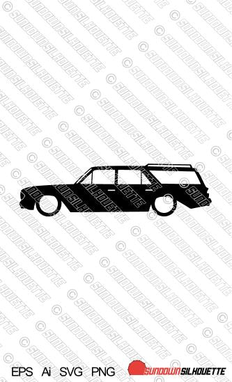 Digital Download lowered car vector - 1964 AMC Rambler classic 660 cross country wagon EPS | SVG | Ai | PNG