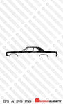 Digital Download car silhouette vector - 1966 Chevrolet Bel-Air 2-door sedan Post. EPS | SVG | Ai | PNG
