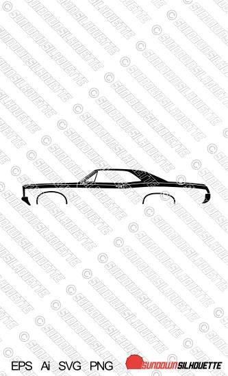 Digital Download vector graphic - 1967 Pontiac GTO hardtop EPS | SVG | Ai | PNG
