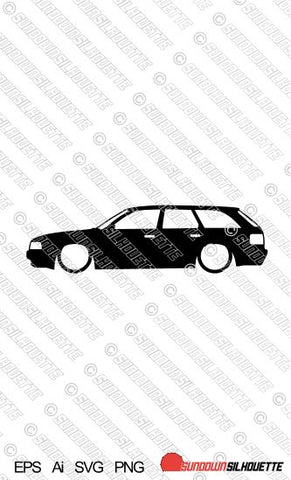 Digital Download vector graphic - Lowered Audi 80 B3 Avant Station Wagon 1986-1991 EPS | SVG | Ai | PNG