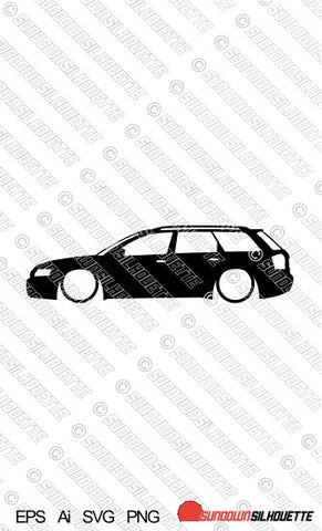 Digital Download car silhouette vector  - Lowered Audi A4 / S6  B6 Avant wagon | SVG | Ai | PNG