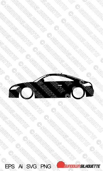 Digital Download Lowered car silhouette vector - Audi TT 8J (mk2) 2006-2014 Coupe| SVG | Ai | PNG