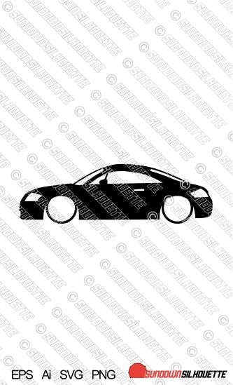 Digital Download Lowered car silhouette vector - Audi TT Mk1 8N Coupe | SVG | Ai | PNG