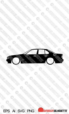 Digital Download car silhouette vector - BMW E34 5-series sedan 535i M5 EPS | SVG | Ai | PNG