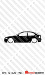 Digital Download car silhouette vector - Lowered BMW E46 Compact EPS | SVG | Ai | PNG