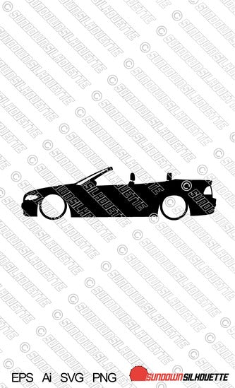 Digital Download vector graphic - Lowered BMW E46 3-series facelift Convertible EPS | SVG | Ai | PNG