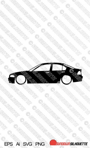 Digital Download vector graphic - Lowered BMW E46 3-series Pre-facelift sedan 4-door EPS | SVG | Ai | PNG