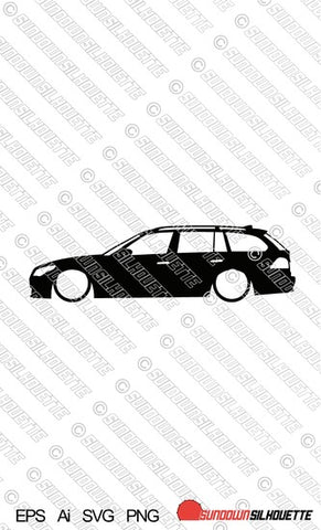 Digital Download Lowered car silhouette vector - BMW E61 5-series Touring EPS | SVG | Ai | PNG