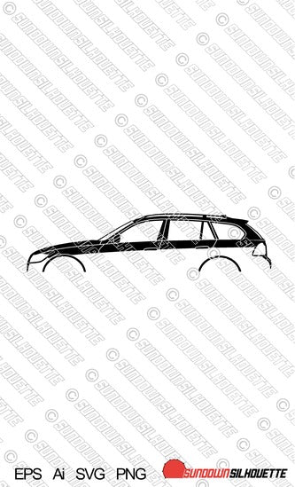 Digital Download car silhouette vector - BMW E91 3-series Touring EPS | SVG | Ai | PNG