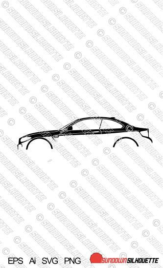 Digital Download car silhouette vector - BMW M2 F87 Coupe EPS | SVG | Ai | PNG