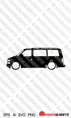 Digital Download car silhouette vector graphic - Chevrolet Astro Van LT (1995-2005) | EPS | SVG | Ai | PNG