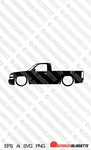 Digital Download vector graphic - Lowered Chevrolet Silverado Regular cab pickup (1999- 2002) EPS | SVG | Ai | PNG