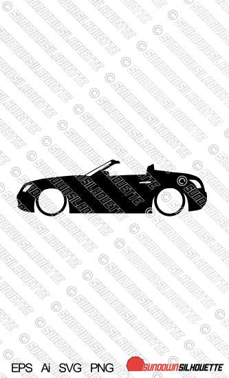 Digital Download car silhouette vector  - Lowered Chrysler Crossfire Convertible Roadster EPS | SVG | Ai | PNG