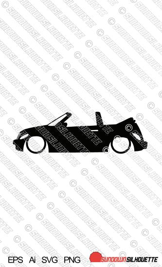 Digital Download car silhouette vector  - Lowered Chrysler PT Cruiser convertible EPS | SVG | Ai | PNG retro club