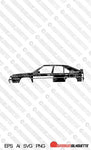 Digital Download car silhouette vector - Citroen BX 4TC,  EPS | SVG | Ai | PNG