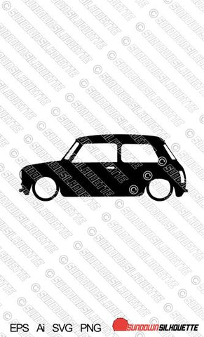 Digital Download vector graphic - Lowered Classic Mini cooper EPS | SVG | Ai | PNG